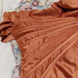 Off shoulder corset satin dress